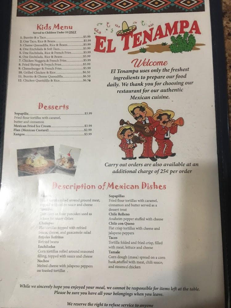 El Tenampa Mexican Restaurant Menu image 3